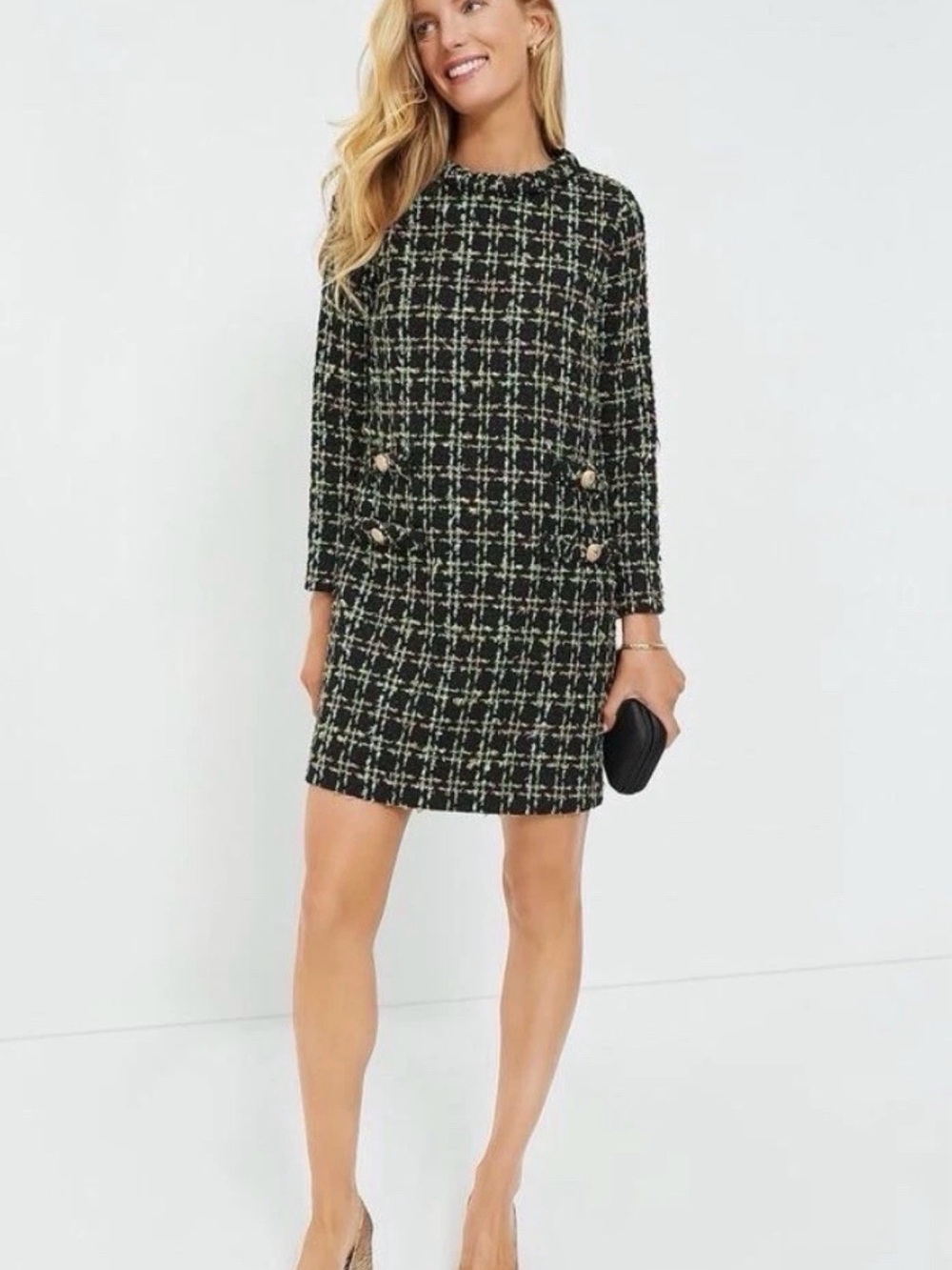 Tuckernuck Holly Tinsel Tweed Long Sleeve Jackie Dress Women’s Size XS